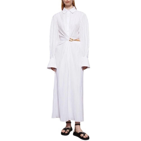 Jonathan Simkhai Dresses & Skirts - NWT Jonathan Simkhai Fraya Plisse Poplin Dress White